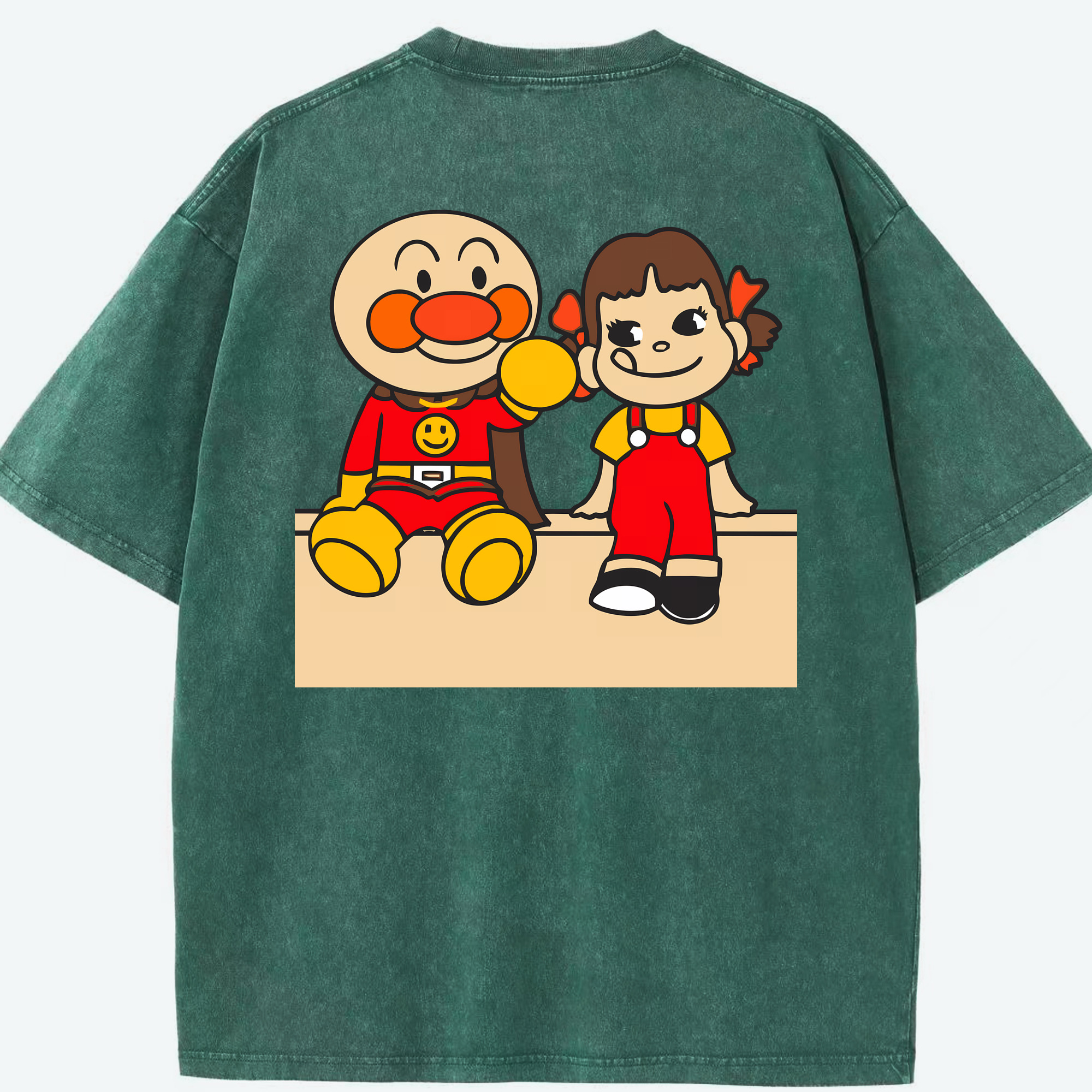 （画像用） アンパンマン Anpanman 綿100% ヴィンテージ風 半袖Tシャツ（背面プリント）